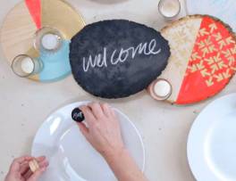 50-Second Painted Wooden Centerpiece