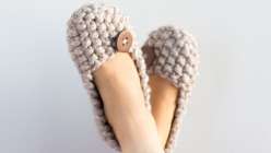 Knitted Seed Stitch Slippers