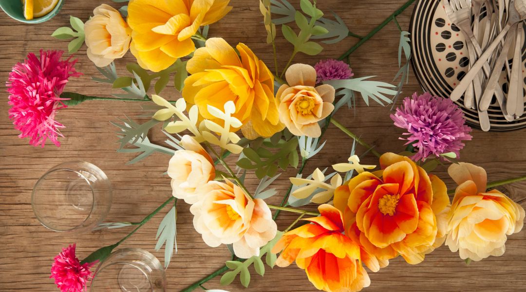 Paper Flowers: Make a Wild Rose and Thistle Centerpiece