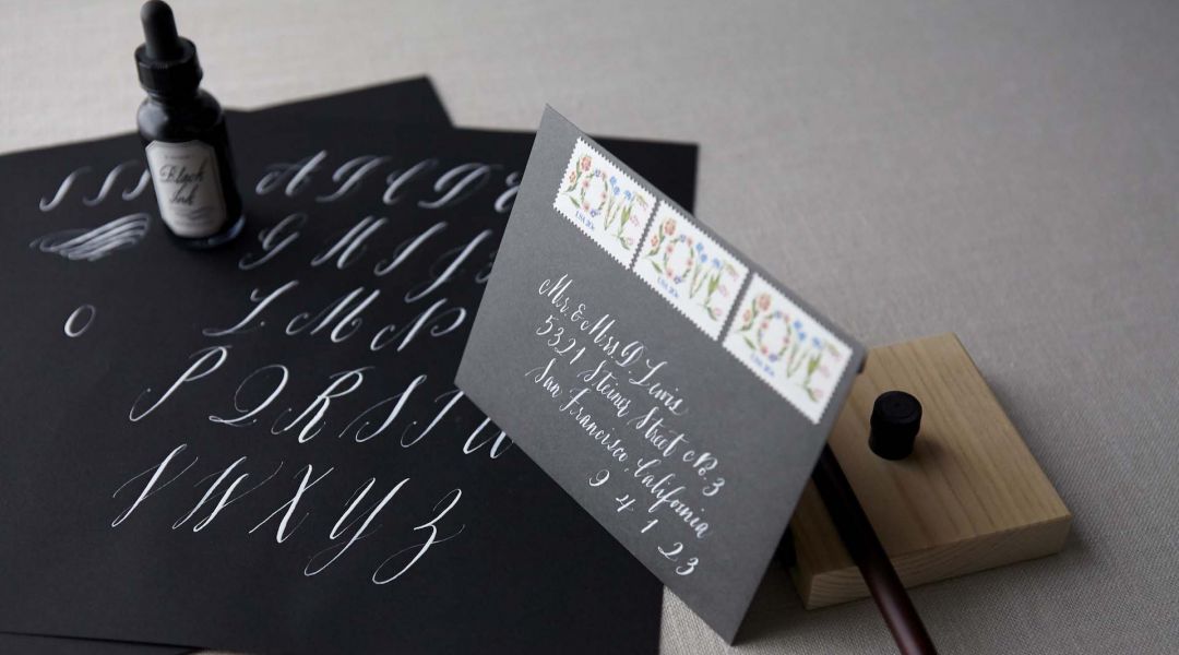 Modern Calligraphy: White Ink on Black Paper