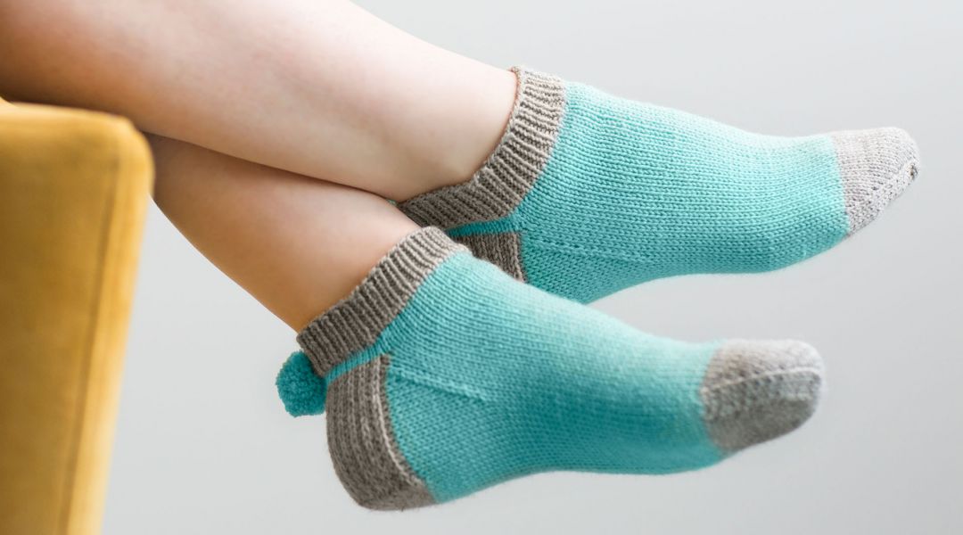 Knitted Pom Pom Socks