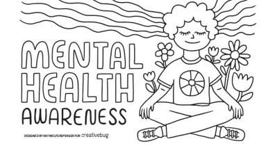 Mental Health Awareness Coloring Page