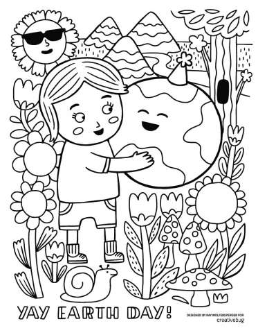 Happy Earth Day Coloring Page