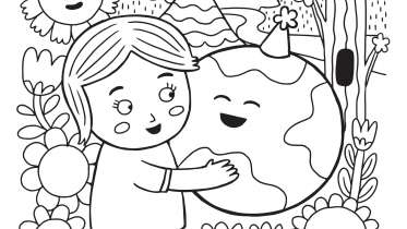 Happy Earth Day Coloring Page
