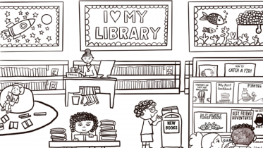I Heart My Library Coloring Page