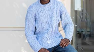Cable Knit Mock Neck Pullover