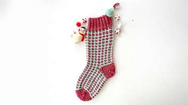 Peppermint Pedi Knit Stocking