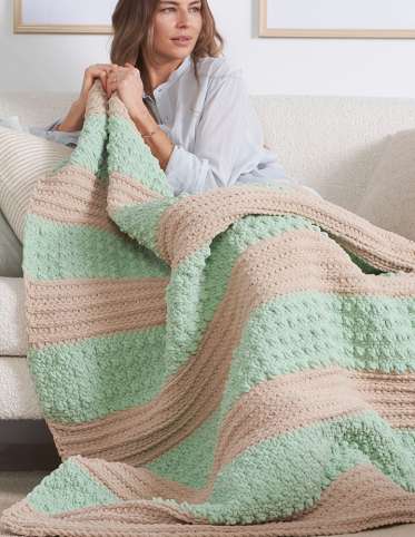 Texture Stripe Crochet Blanket