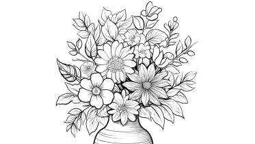 Spring  Flowers Coloring Page