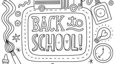 Back to School Supplies Coloring Page