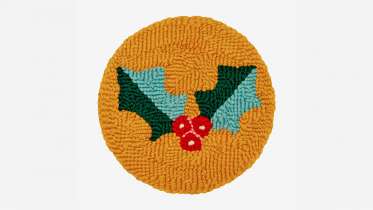 Punch Needle Holly Leaves