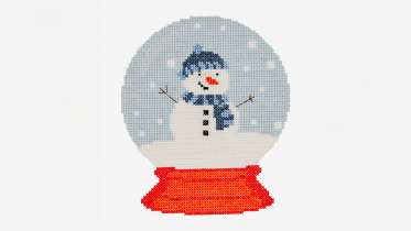 Cross Stitch Snowman Globe