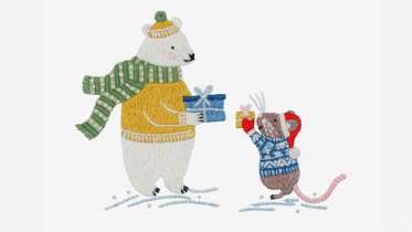 Gift Exchanging Animals Embroidery