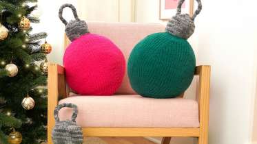 Jolly Bauble Knit Pillow