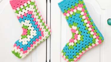 Crochet Hexi Christmas Stocking