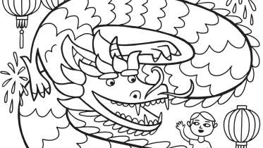 Year of the Dragon Coloring Page