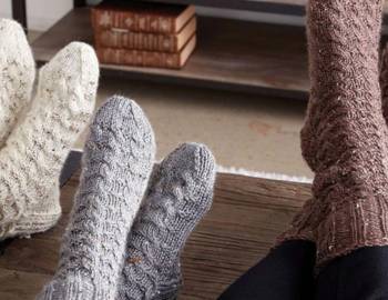 Cozy Knit Cabin Socks