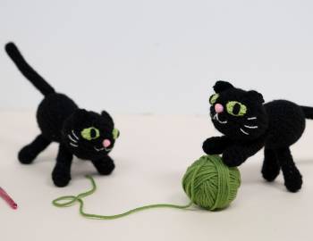 Crocheted Black Cat