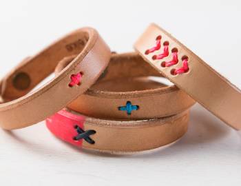 Embroidered Leather Cuffs