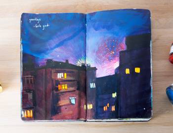 Acrylic Ink Painting: Starting a Travel Journal