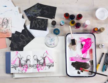 Pulled String Painting