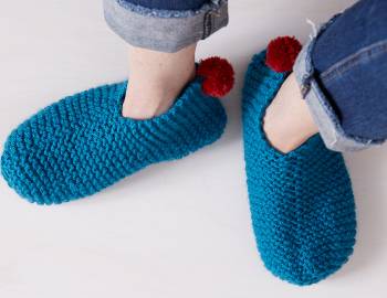Easiest Garter Stitch Slippers