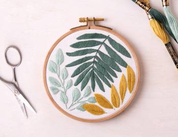 Botanical Leaf Embroidery