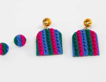 Make Faux Knit Dangle Earrings with Polymer Clay