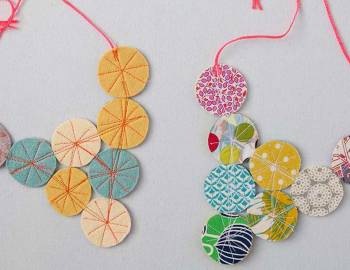 Fabric Circles Necklace