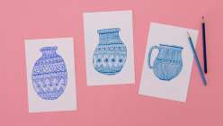 Three sketched vases from Lisa Congdon's Developing your Visual Vocabulary daily practice class on Creativebug
