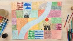 A patchwork map from Lisa Congdon's Developing your Visual Vocabulary daily practice class on Creativebug