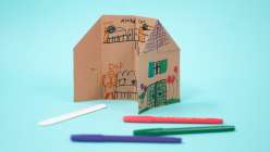 A house book folded by Jody Alexander from the Creativebug class Mixtape: 6 Crafts for Kids.