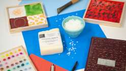 An assortment of images made in Lisa Solomon's Explorations in Encaustic class on Creativebug.