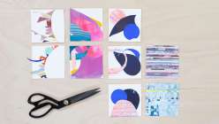 A selection of collages by Erin Wheeler from her Creativebug class 4 x 4 Studies: A Daily Practice