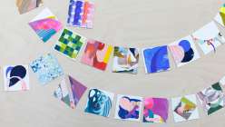 A selection of collages by Erin Wheeler from her Creativebug class 4 x 4 Studies: A Daily Practice