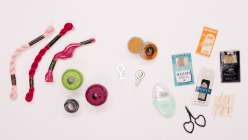 Threads and needles used by Rebecca Ringquist in her Essential Embroidery Techniques class on Creativebug