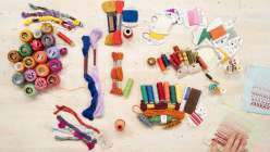 An assortment of threads suggested by Rebecca Ringquist in her Essential Embroidery Techniques class on Creativebug