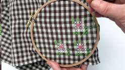 Blair Stocker uses a chicken scratch embroidery technique on 1/4