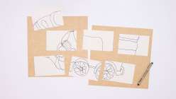An abstracted drawing of a toy truck made by e bond in her Drawing Disrupted: 15 Experiments class on Creativebug.