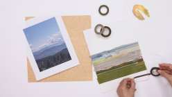 A landscape made with strips of tape made by e bond in her Drawing Disrupted: 15 Experiments class on Creativebug.