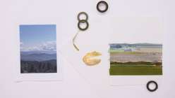 A landscape made with strips of tape made by e bond in her Drawing Disrupted: 15 Experiments class on Creativebug.