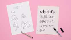 Two pages of drawings by Lisa Congdon from her Basic Line Drawing class on Creativebug.