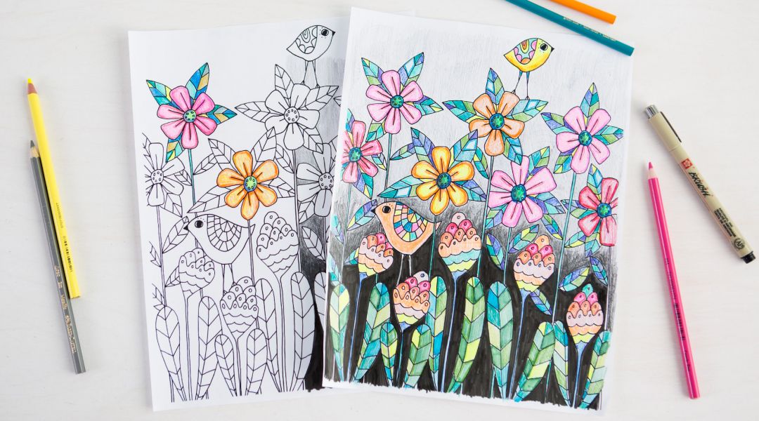 30 Coloring Pages with Courtney Cerruti, Lisa Congdon and Pam Garrison