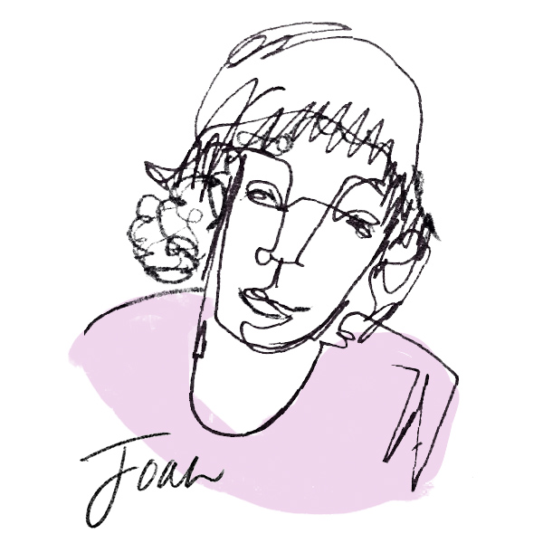 Illustrated portrait of Joan Pierce